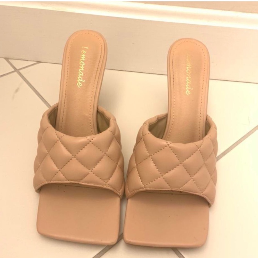 Quilted nude heels